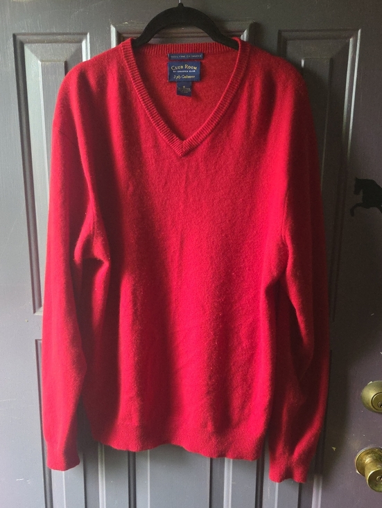 Club Room Other - 100% Fine Cashmere Club Room Men's V-Neck Sweater in Red Size Medium